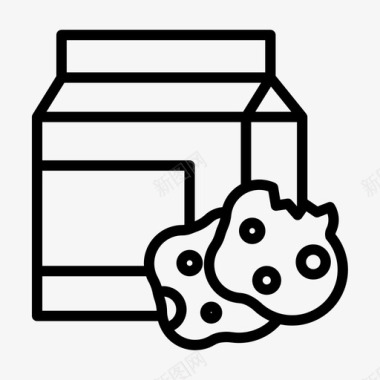 饼干和牛奶婴儿淋浴27直系图标图标