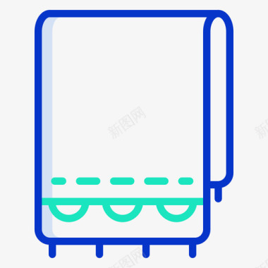 洗漱毛巾毛巾美容和水疗10轮廓颜色图标图标