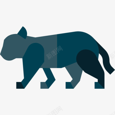 黑豹动物61扁平图标图标