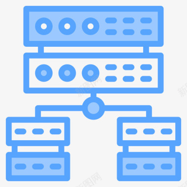 图标数据库数据库网络和数据库4蓝色图标图标