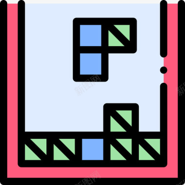 方块冰块俄罗斯方块拱廊4线性颜色图标图标