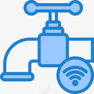 水龙头流水水龙头智能家居63蓝色图标图标