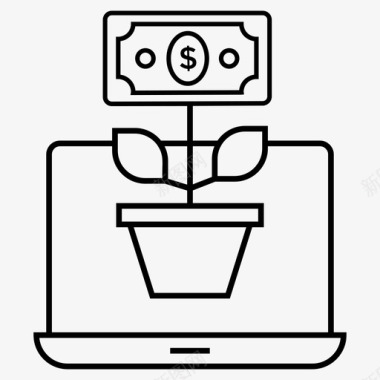 冷水内置在线资金增长业务发展财务增长图标图标