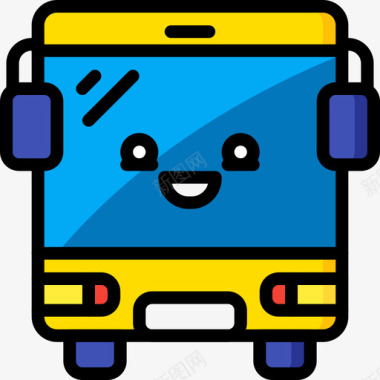 巴士可爱的图标6线性颜色图标