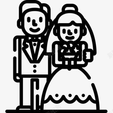 新郎新娘婚礼206直系图标图标