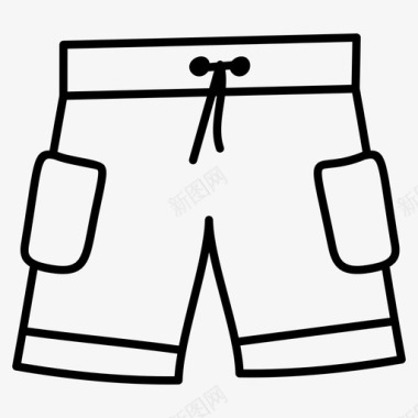 海边度假短裤男式短裤沙滩布百慕大图标图标