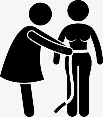 测量女性腰围测量卷尺尺寸图标图标