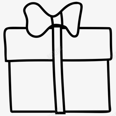 礼品盒圣诞礼物带状包装图标图标
