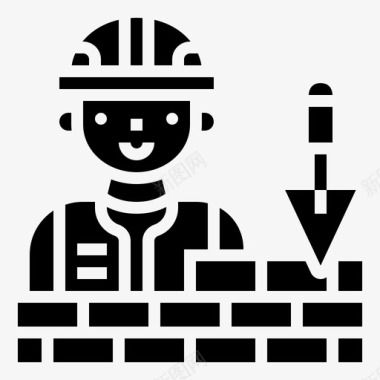墙建筑工人2雕文图标图标