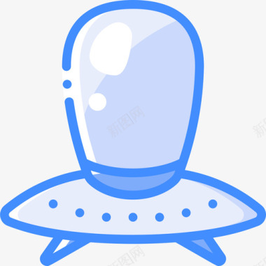 太空船外星人ufo5蓝色图标图标