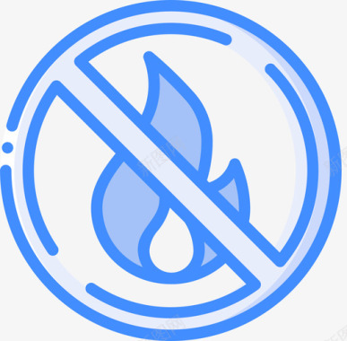 禁止下水禁止火灾警告标志1蓝色图标图标