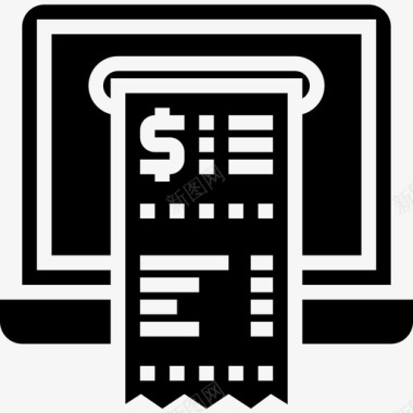 财务收据收据电子商务108填充图标图标