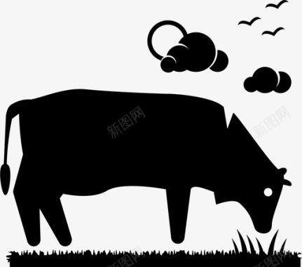 草饲牛牛肉食用图标图标