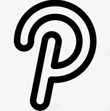 Pinterest社交网络25线性图标图标