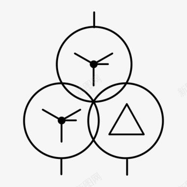 三三绕组变压器YNynd （中性点引出 星形-星形-三角形连接）图标