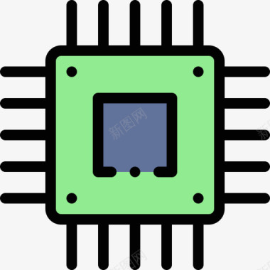 彩色的数字Cpu数字营销138线性彩色图标图标