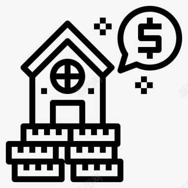 黑色房子贷款建筑物房子图标图标