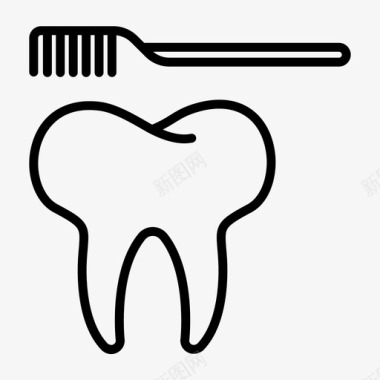 牙刷牙37轮廓图标图标