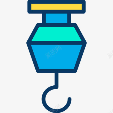 自动化工程起重机工程63线性颜色图标图标