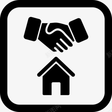 房屋买卖合同握手图标图标
