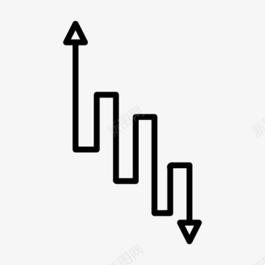 锯齿边框箭头方向导航图标图标