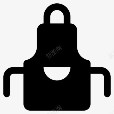 时尚厨房用具厨房围裙烹饪围裙厨房用具图标图标
