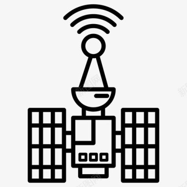 卫星天线现代技术雷达图标图标