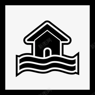 天气符号洪水符号灾害警告图标图标