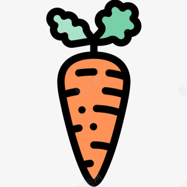 胡萝卜营养6原色图标图标