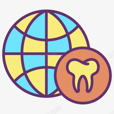 小牙齿全世界40种牙齿颜色图标图标