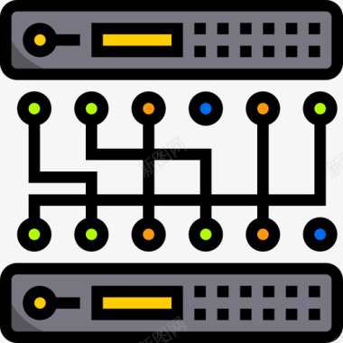4G数据服务器数据和网络管理4线性颜色图标图标