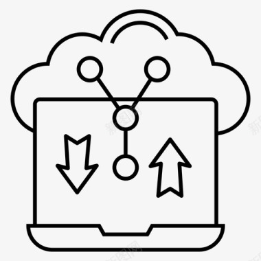 上传标志云数据共享云计算云数据上传图标图标