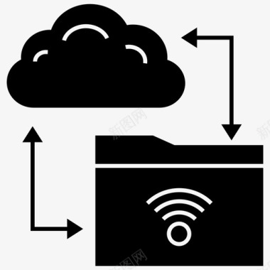 数据托管云wifi云计算云数据图标图标