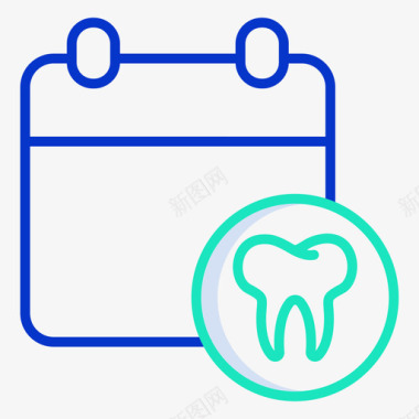 预约素材预约牙科39轮廓颜色图标图标