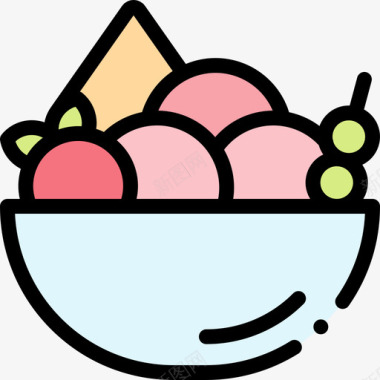 水果碗夏季食品和饮料2线性颜色图标图标