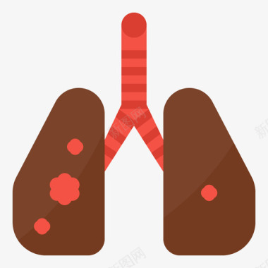 肺癌空气污染2平坦图标图标