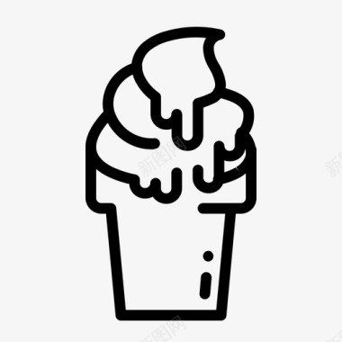 冰激凌筒在杯冰淇淋筒在杯冷图标图标