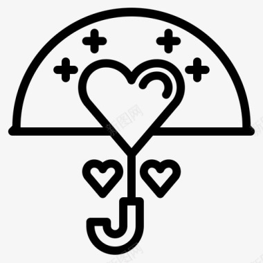 伞情侣爱情图标图标