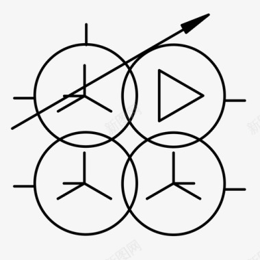 四绕组变压器 （中性点引出 星形-星形-星形-三角形连接）图标