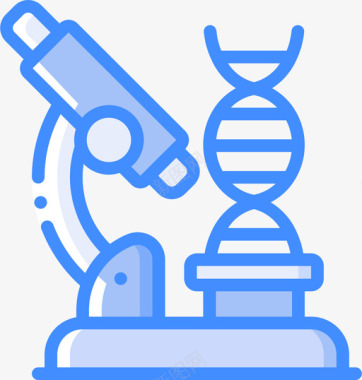 显微镜遗传学和生物工程4蓝色图标图标