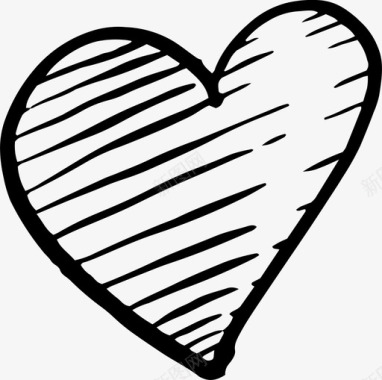 手绘情人节标签心形爱情浪漫图标图标