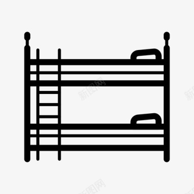 儿童卧室双层床家具图标图标
