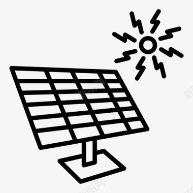 太阳能板能源光图标图标