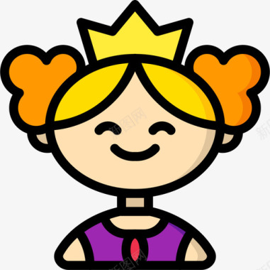 公主公主5线性颜色图标图标