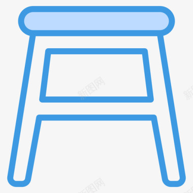 凳子家具144蓝色图标图标