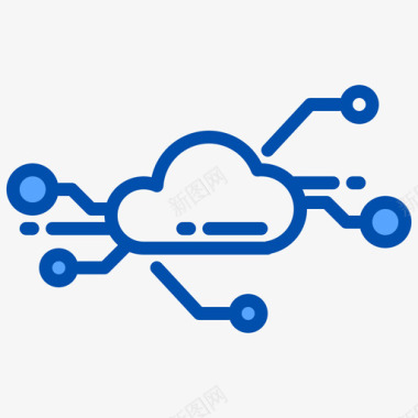 AI绘制云网络ai9蓝色图标图标