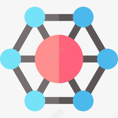 链式分子分子生物工程16扁平图标图标