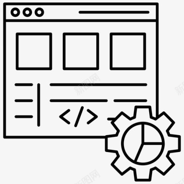 网站布局图标网站配置数据分析信息元素图标图标