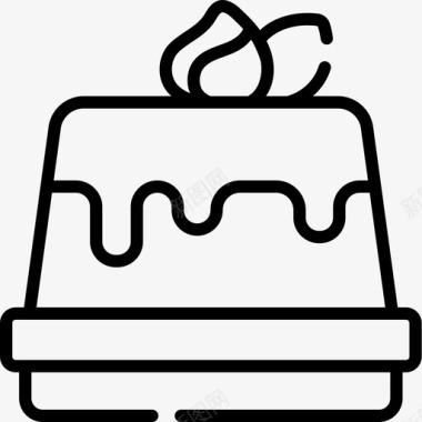 布丁布丁快餐69线性图标图标