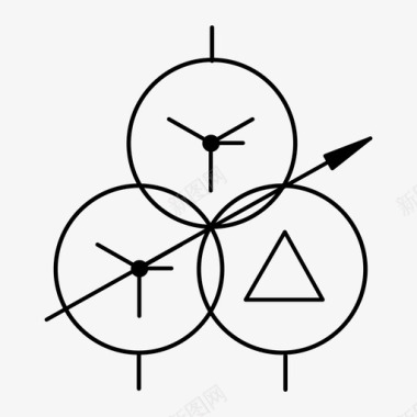 三绕组有载可调变压器YNynd （中性点引出 星形-星形-三角形连接）图标